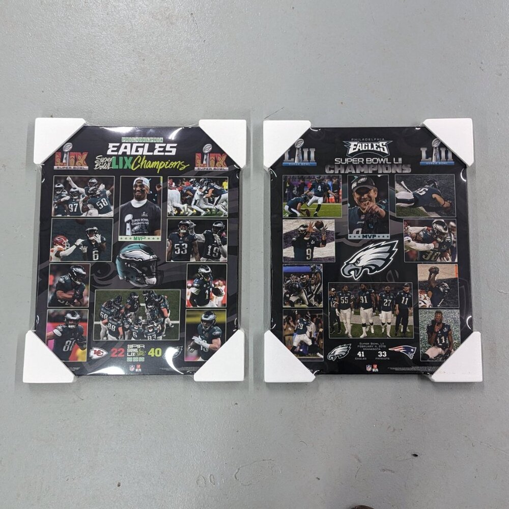 Philadelphia Eagles Super Bowl LII & LIX Championships Plaques